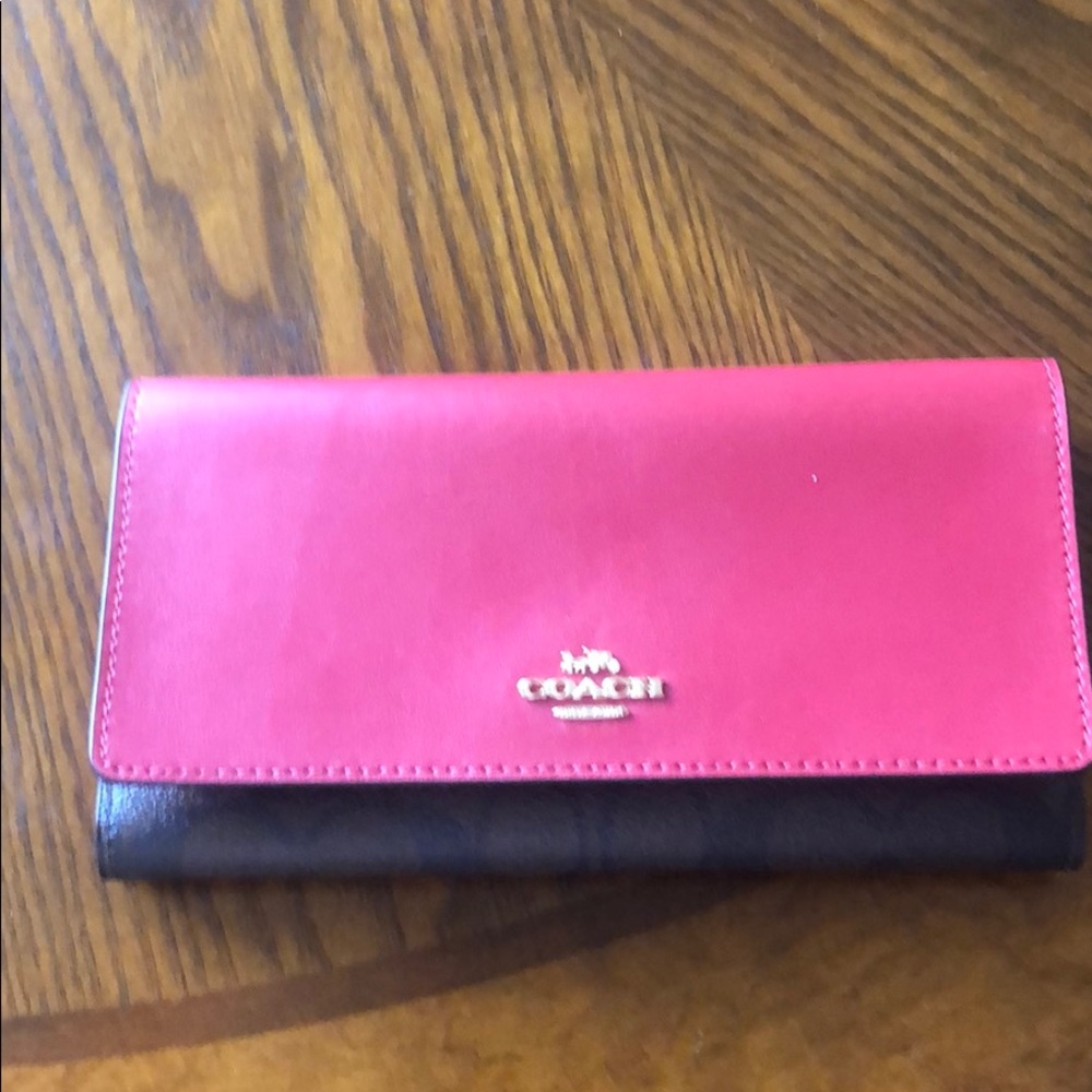 COACH WALLET BROWN TRUE RED
